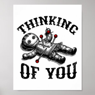 Voodoo Doll denken Sie lustig Goth Halloween C Poster