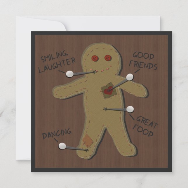 Voodoo Doll Halloween-Party Einladung (Vorderseite)