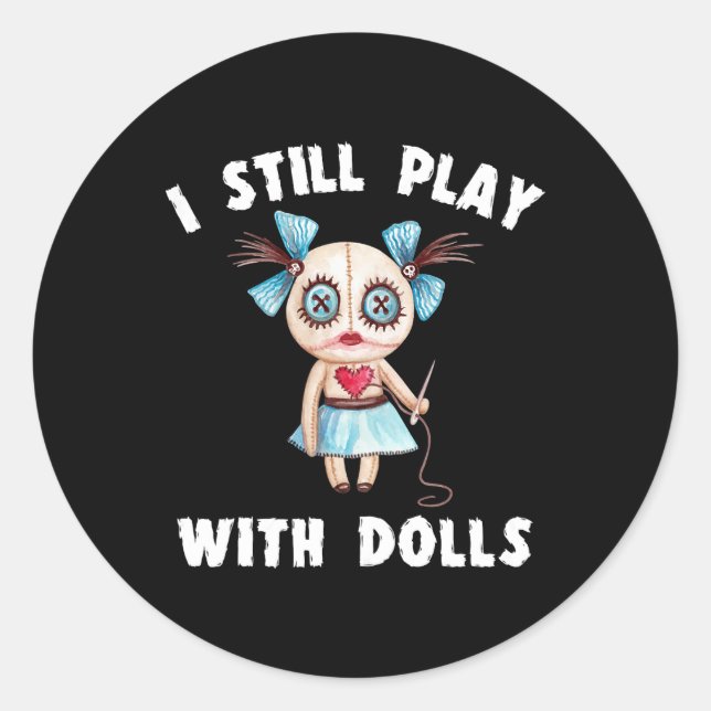 Voodoo Doll I spielt noch Wi Runder Aufkleber (Vorderseite)