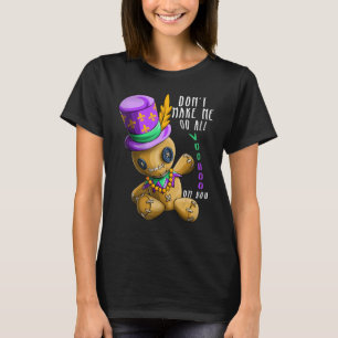 Voodoo Doll Mardi Gras Mask Jester Hat Beads Carni T-Shirt