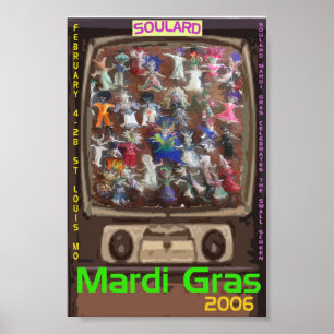 Voodoo Doll Mardi Gras Poster