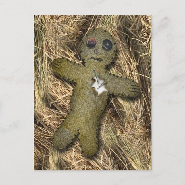 Voodoo Doll/straw PostCard Postkarte (Vorderseite)
