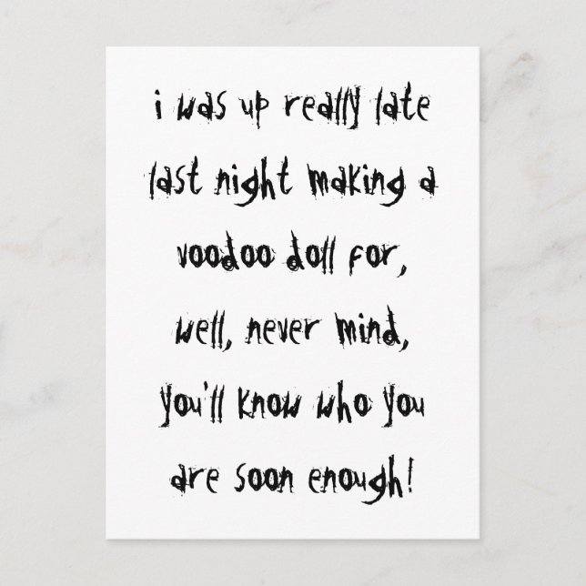 Voodoo Dollars Postkarte (Vorderseite)