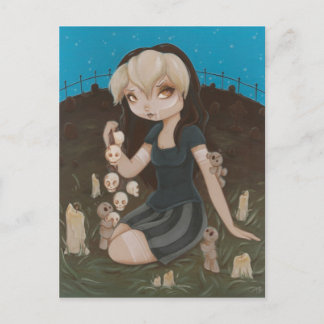 Voodoo GOTH Mädchenschädel Postkarte