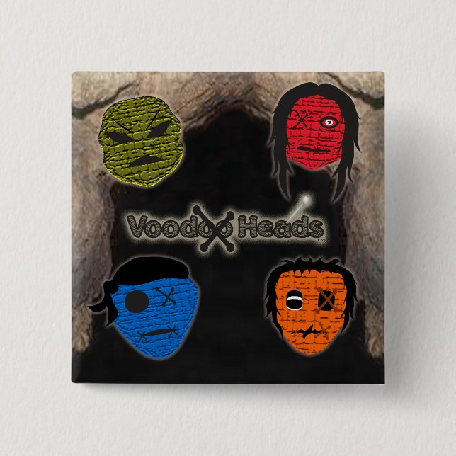 Voodoo Heads ~ Höhle Button (Vorderseite)