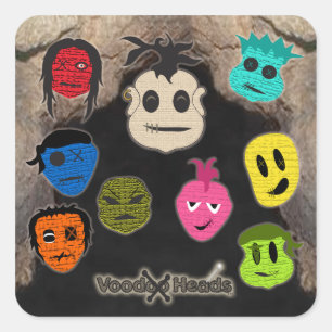 Voodoo Heads ~ Höhle Quadratischer Aufkleber