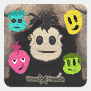 Voodoo Heads ~ Höhle Quadratischer Aufkleber