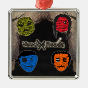 Voodoo Heads ~ Höhle Silbernes Ornament