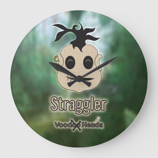 Voodoo Heads ~ Sumpf Große Wanduhr (Vorderseite)