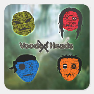 Voodoo Heads ~ Sumpf Quadratischer Aufkleber