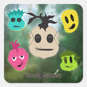 Voodoo Heads ~ Sumpf Quadratischer Aufkleber