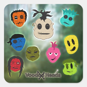 Voodoo Heads ~ Sumpf Quadratischer Aufkleber