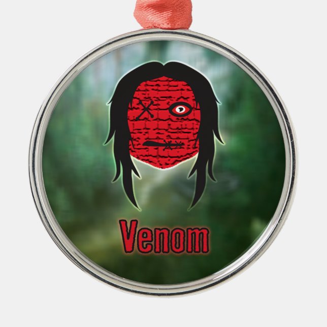 Voodoo Heads ~ Sumpf Silbernes Ornament (Vorne)
