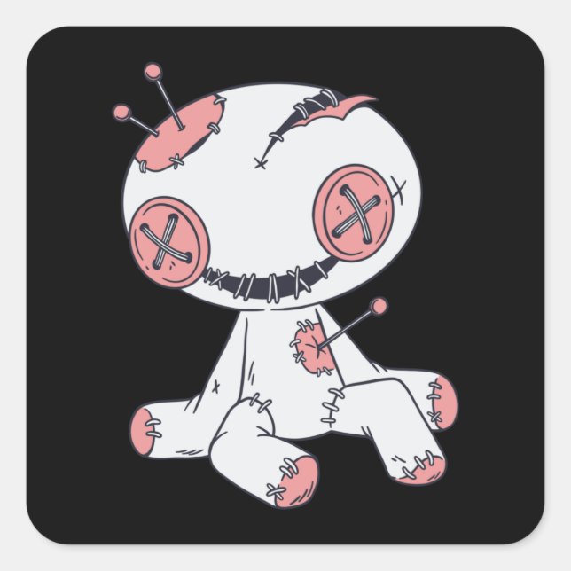 Voodoo Quadratischer Aufkleber (Vorderseite)