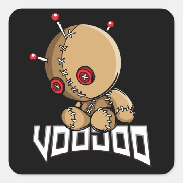 Voodoo Quadratischer Aufkleber (Vorderseite)