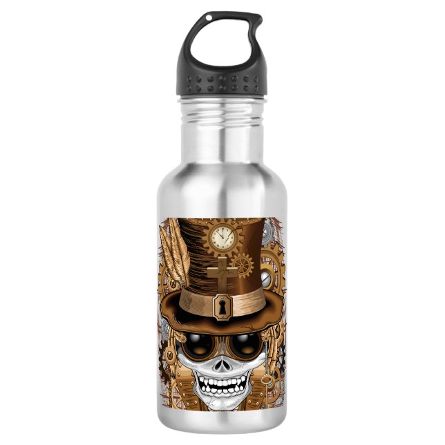 Voodoo-Retro-Maschine Edelstahlflasche (Vorderseite)
