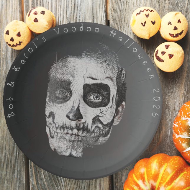 Voodoo Smile Halloween Papierplatte Pappteller (Voodoo Smile Halloween Paper Plate)