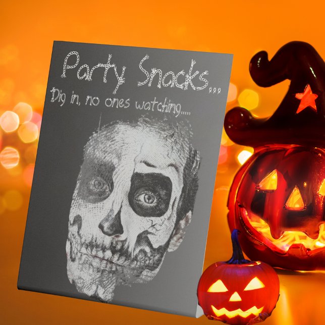 Voodoo Smile Halloween-Party Snacks Sockelschild (Voodoo Smile Halloween Party Snacks Pedestal Sign)