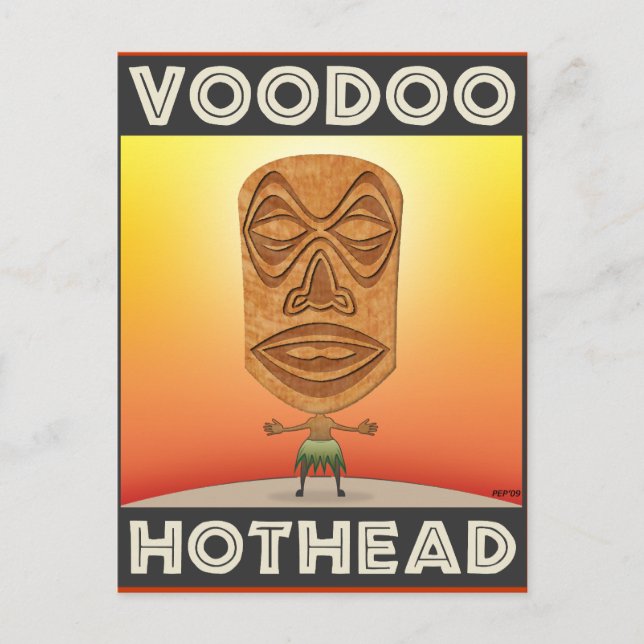 Voodoo Tiki Head Postkarte (Vorderseite)