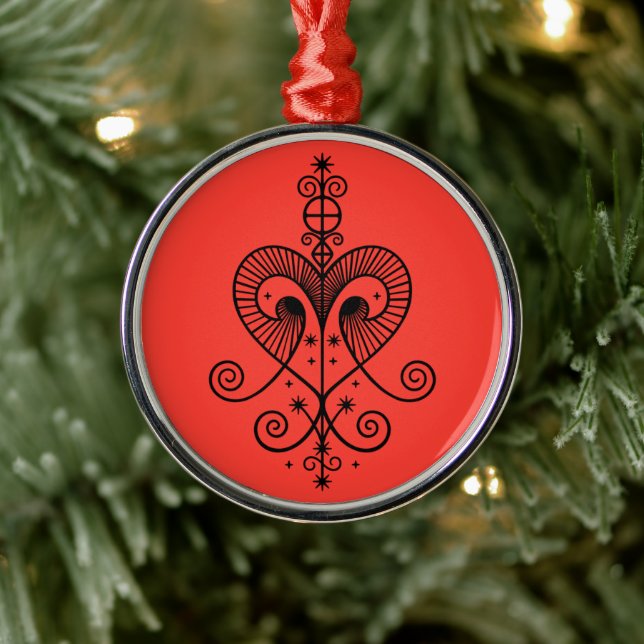 Voodoo Veve Erzulie Ornament Aus Metall (Baum)
