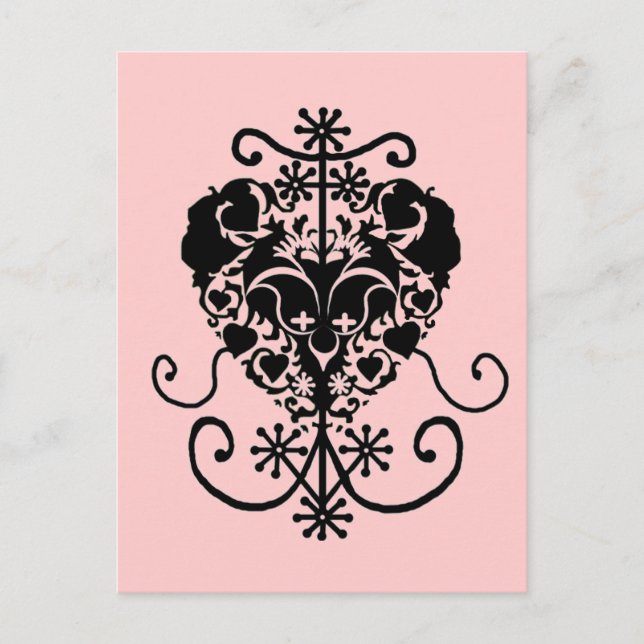 Voodoo Vévé für Erzulie Freda Postkarte (Vorderseite)