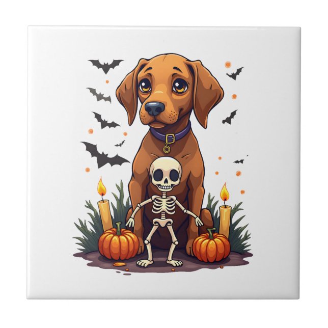 Voodoo Vizsla Hund Fliese (Vorderseite)