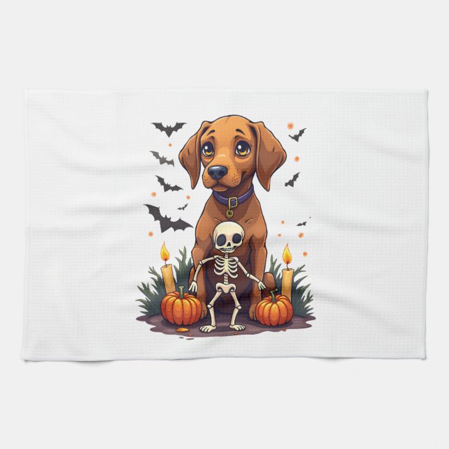Voodoo Vizsla Hund Geschirrtuch (Horizontal)