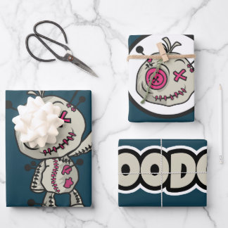 Voodoo-Wrapping-Papier-Flachblatt-Set 3 Geschenkpapier Set