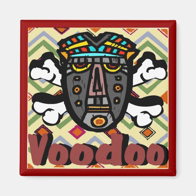 Voodoo-Zaubermaske Magnet (Vorne)
