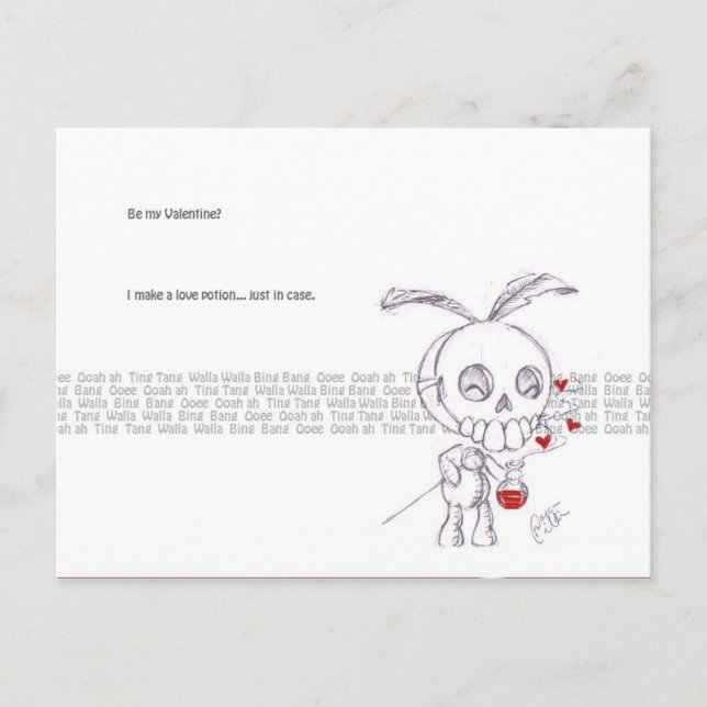 VoodooValentine Feiertagspostkarte (Vorderseite)