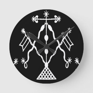 VooDou Stammesdekoration Runde Wanduhr