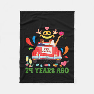Vor 24 Jahren geheiratet lustiges 24. Hochzeitspaa Fleecedecke