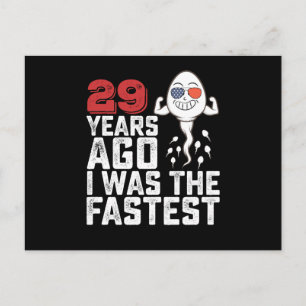 Vor 29 Jahren Geburtstag war ich der Schnellste Postkarte