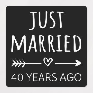 Vor 40 Jahren gerade verheiratet Etiketten