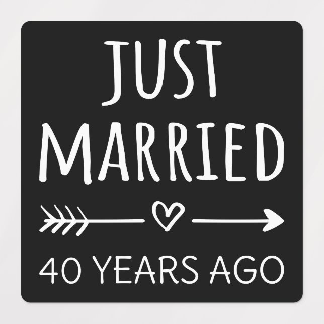 Vor 40 Jahren gerade verheiratet Etiketten (Design 1)