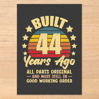 Vor 44 Jahren Alle Teile Original 44. Geburtstag Acryleinladungen