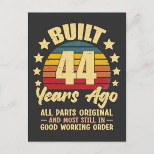 Vor 44 Jahren Alle Teile Original 44. Geburtstag  Postkarte