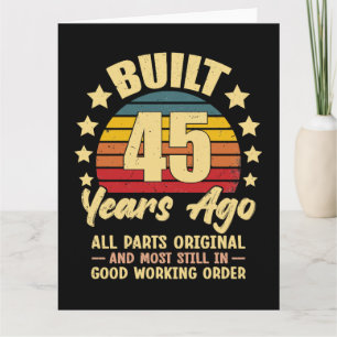 Vor 45 Jahren Alle Teile Original 45. Geburtstag Dankeskarte