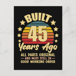 Vor 45 Jahren Alle Teile Original 45. Geburtstag Postkarte