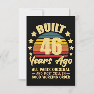 Vor 46 Jahren Gebaut Alle Teile Original 46. Gebur Einladung