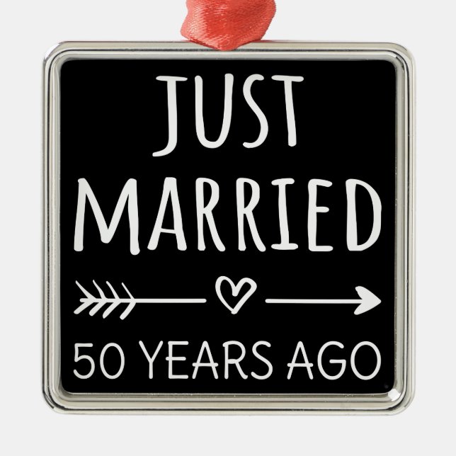 Vor 50 Jahren gerade verheiratet Ornament Aus Metall (Vorne)