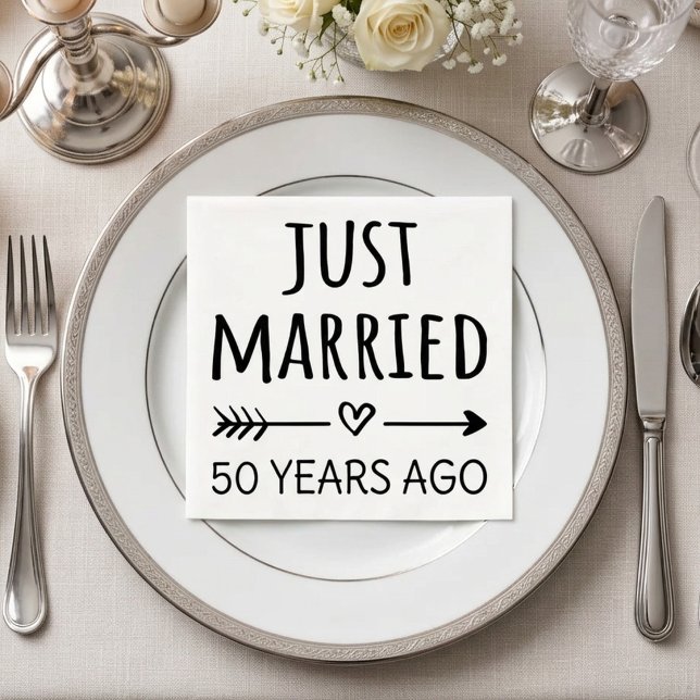 Vor 50 Jahren gerade verheiratet Serviette (Von Creator hochgeladen)