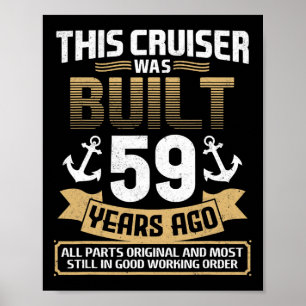 Vor 59 Jahren Gebaut Vintage 59 Jahre Alt 59. Gebu Poster