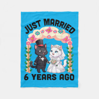 Vor 6 Jahren geheiratet 6. Hochzeitstag Katze Fleecedecke
