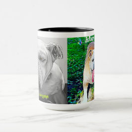 Vor dem Kaffee, nach dem Kaffee, schlampiger glück Tasse