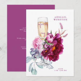 Vor dem Ring Champagne Magenta Bridal Einladung