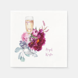 Vor dem Ring Champagne Magenta Bridal Napkins Serviette