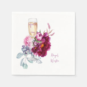 Vor dem Ring Champagne Magenta Bridal Napkins Serviette