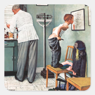 Vor dem Schuss oder am Doktor Quadratischer Aufkleber