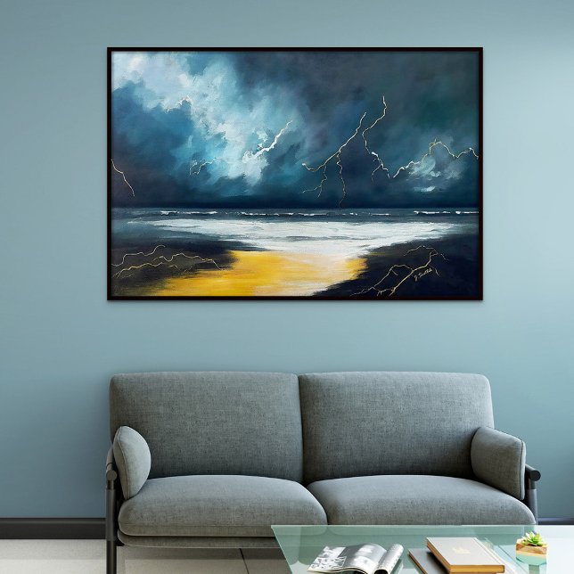 Vor dem Sturm – Abstrakte Seelandschaft Poster (Before The Storm – Abstract Seascape)